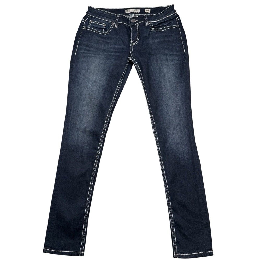BKE Jeans Women's 28R Blue Denim Straight Leg Slim Fit Payton FBK101R
